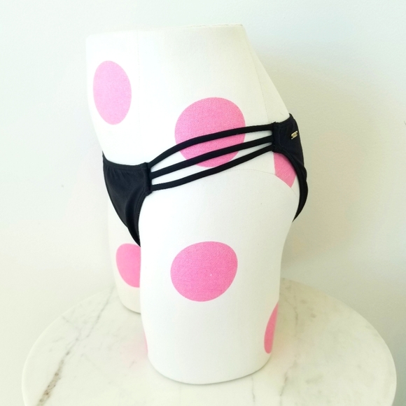 Victoria's Secret Vintage Strappy Black Brazilian String Bikini Swimsuit Bottom - Picture 5 of 13